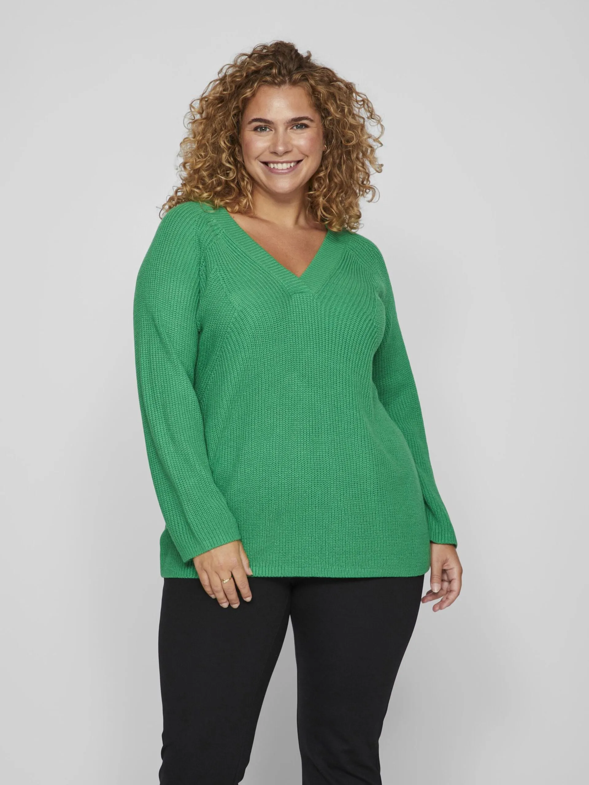 Vioa V-Neck Jumper (Bright Green)