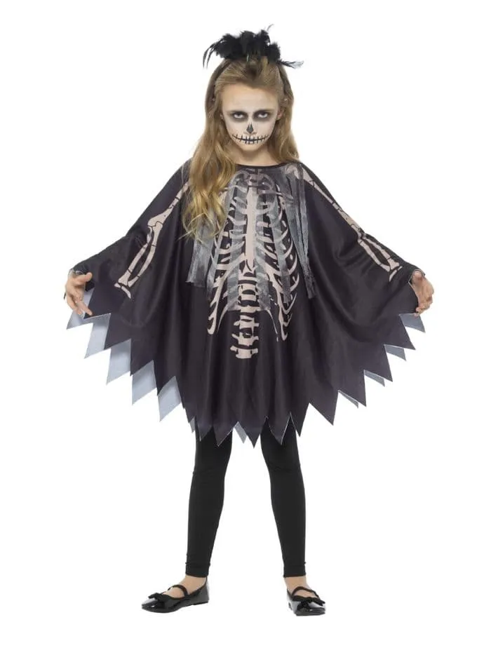 Voodoo Skeleton Poncho Kids o/s