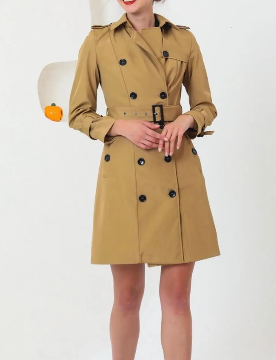 Waterproof midi trench coat