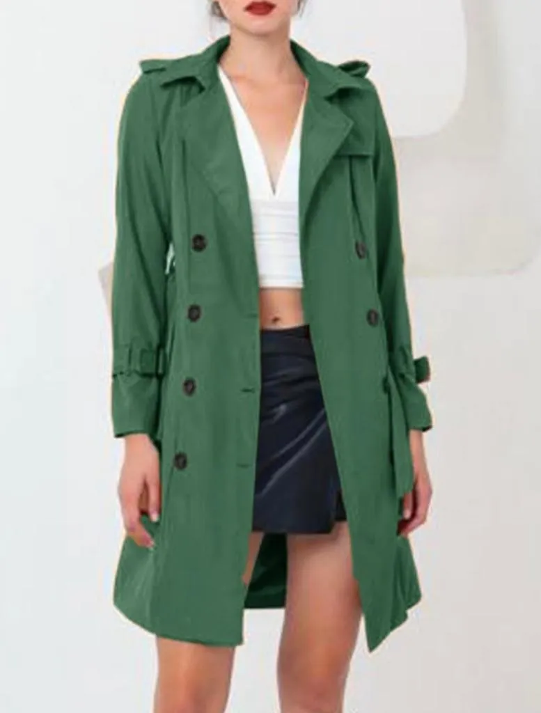 Waterproof midi trench coat