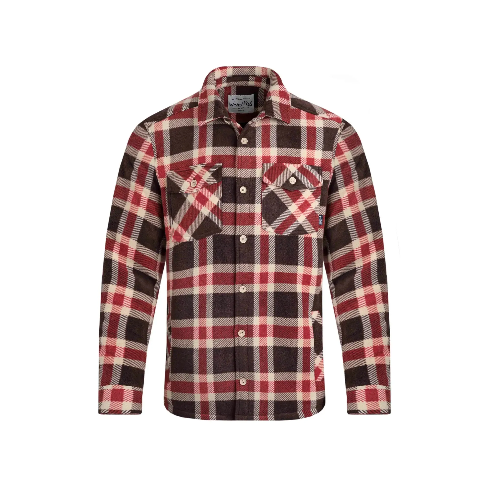 Weird Fish Men's Tyburn Check Fleece Shacket