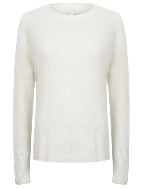 Willow Knitted Crew Neck Jumper In Winter White - Amara Reya