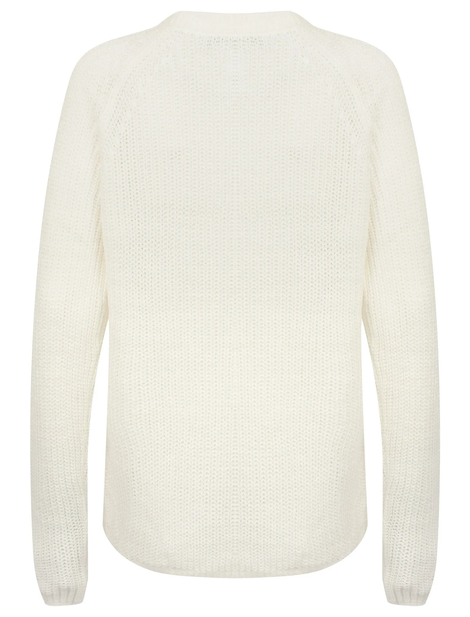 Willow Knitted Crew Neck Jumper In Winter White - Amara Reya