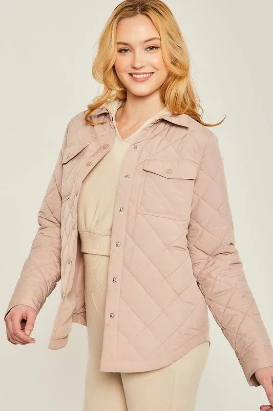 Woven Solid Bust Pocket Shacket