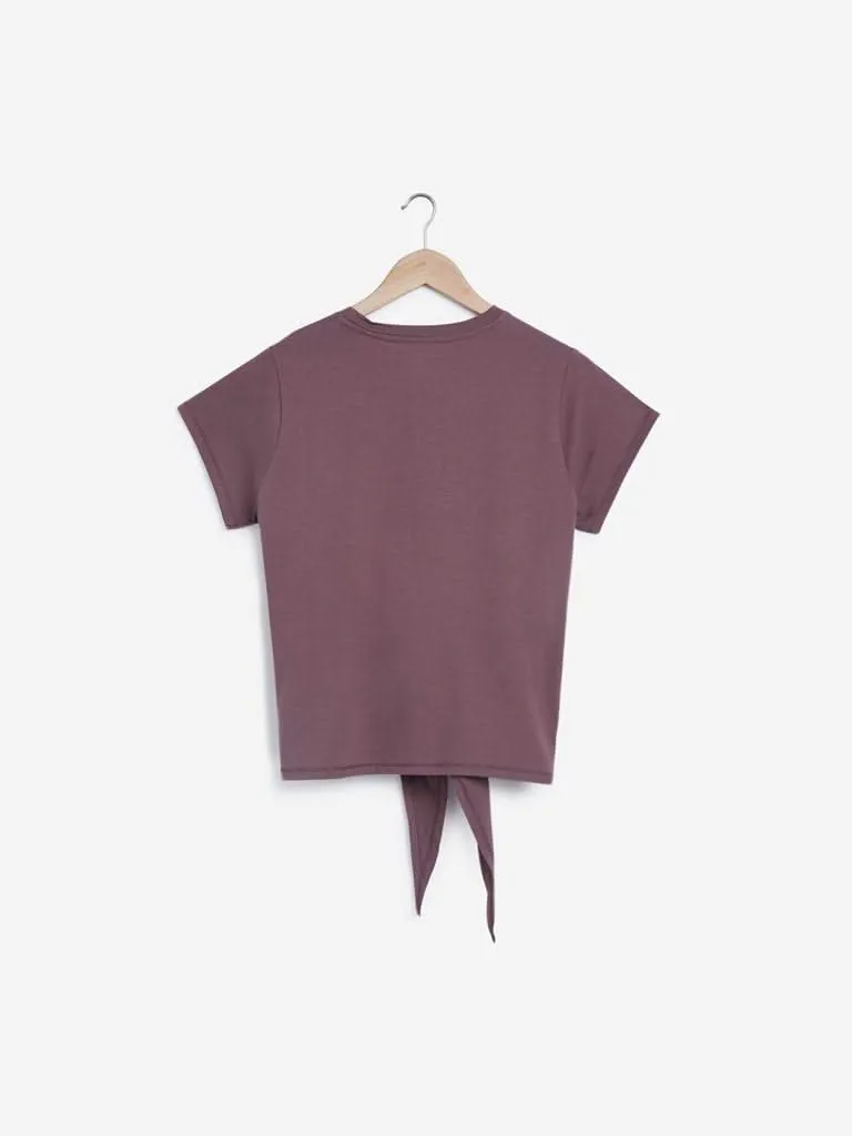 Wunderlove Dark Mauve Pure-Cotton T-Shirt