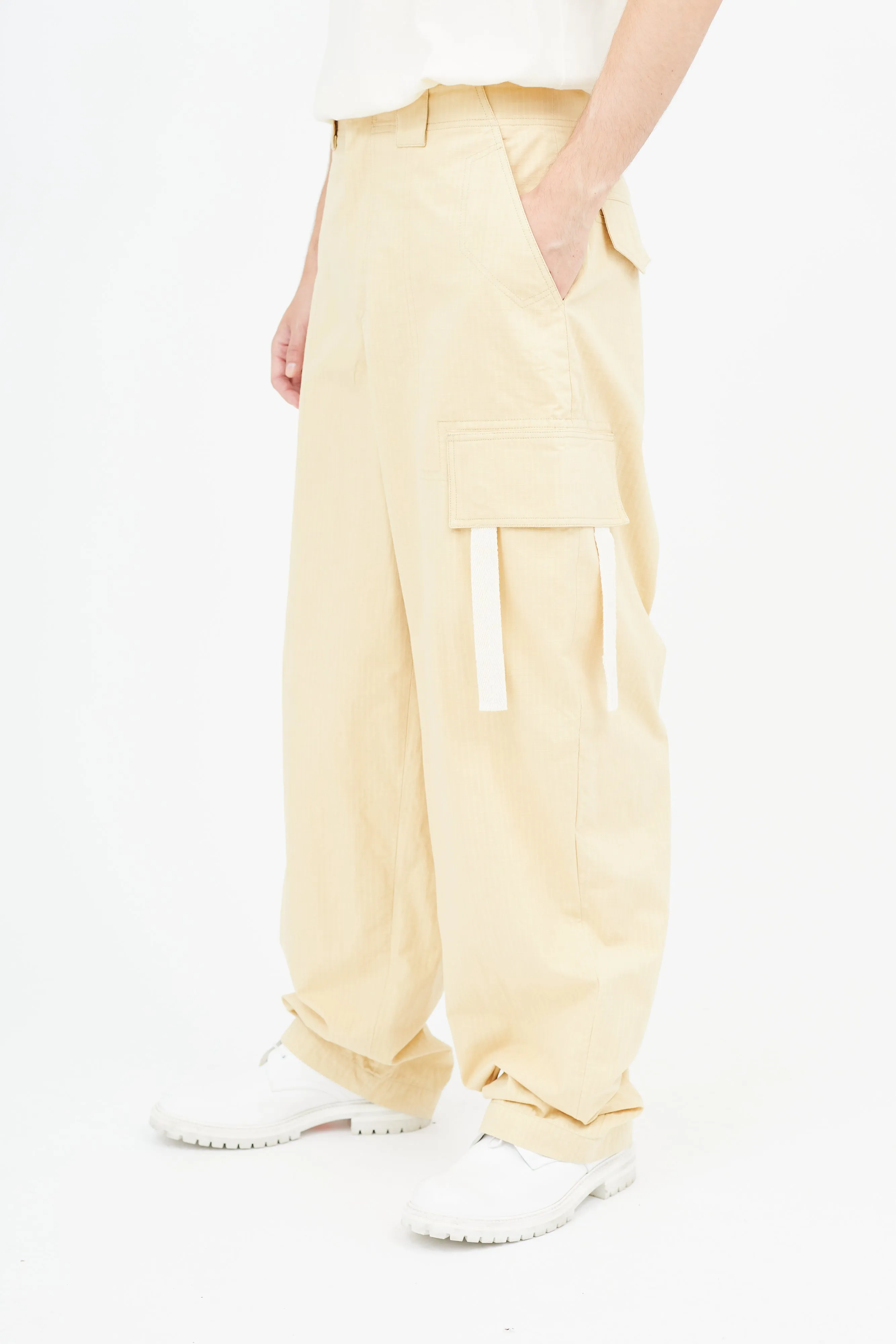 Yellow Alzu Wide Leg Cargo Pant