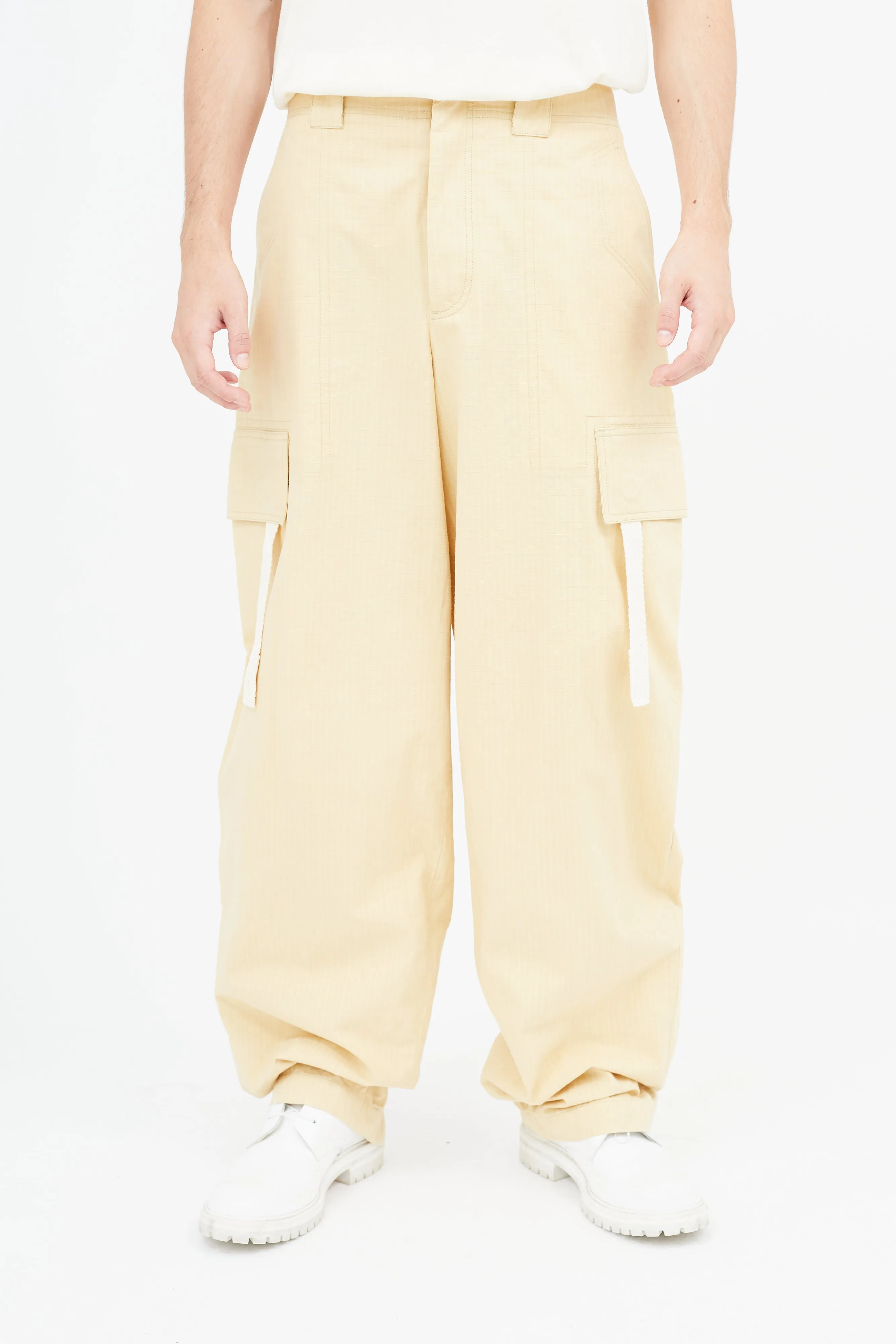 Yellow Alzu Wide Leg Cargo Pant