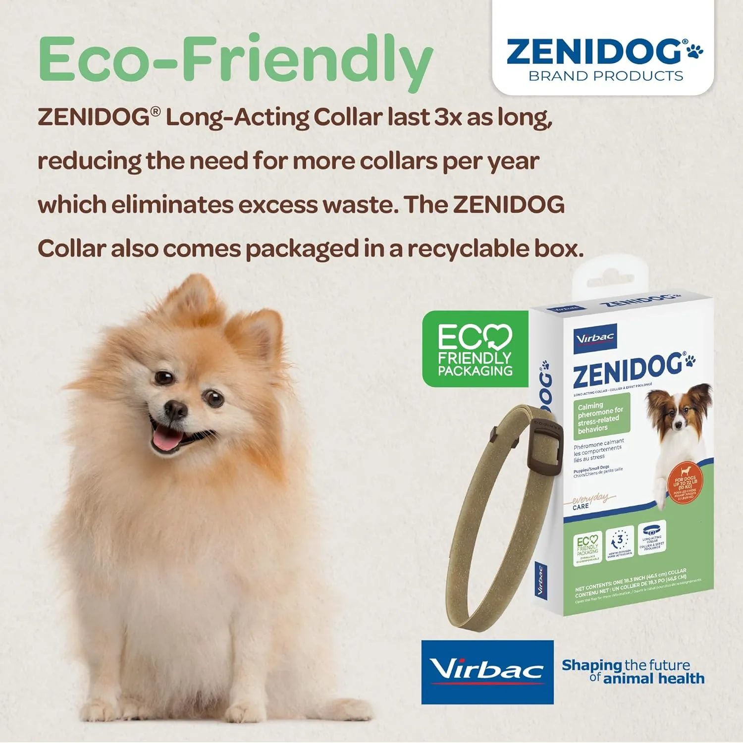 ZENIDOG Calming Collar for Puppies/Small Dogs Up to 22 lbs