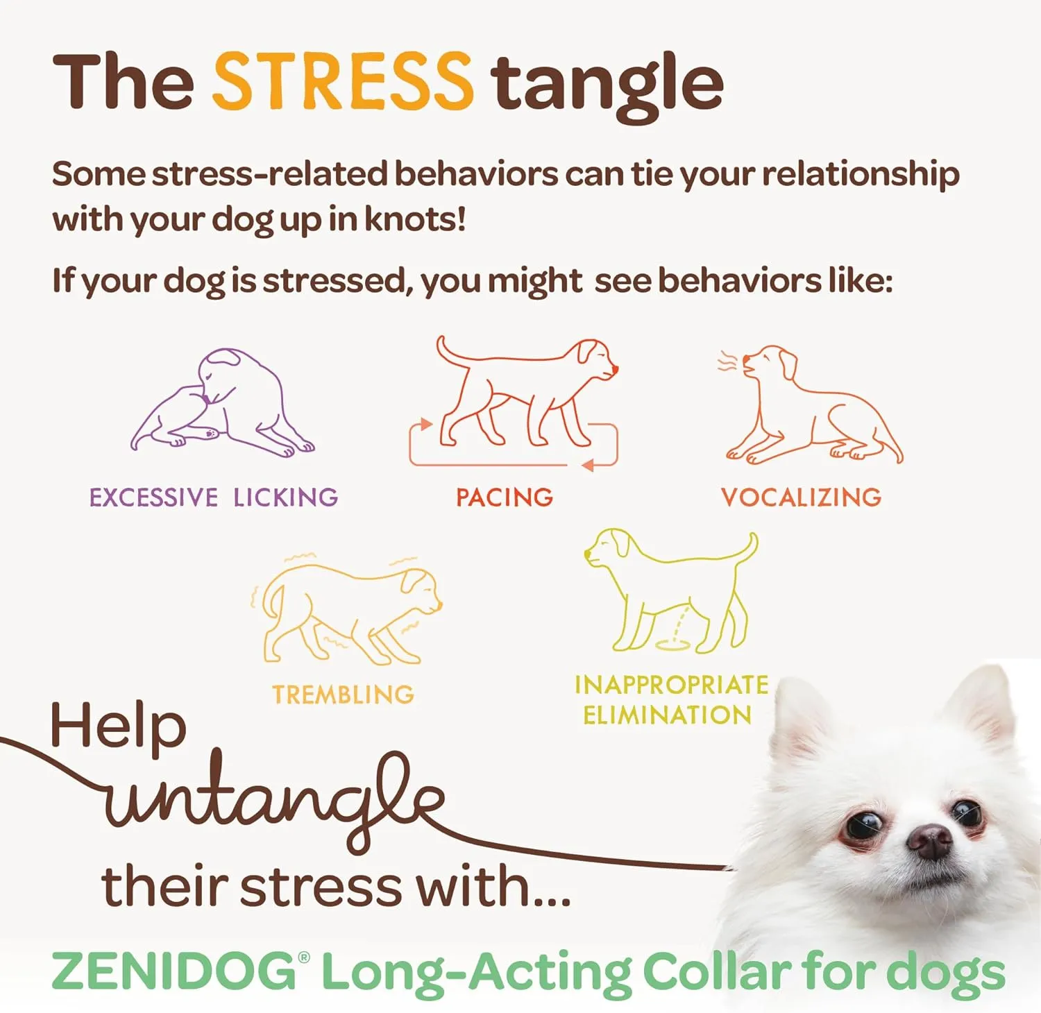 ZENIDOG Calming Collar for Puppies/Small Dogs Up to 22 lbs